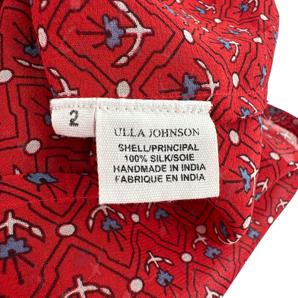 ULLA JOHNSON Silk Top in Scarlet 2|S - Picture 6 of 10